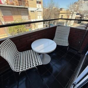 Silla Jardin Balcon Interior/Exterior Acero y PVC Doble