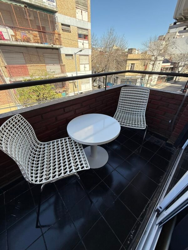 Silla Jardin Balcon Interior/Exterior Acero y PVC Doble